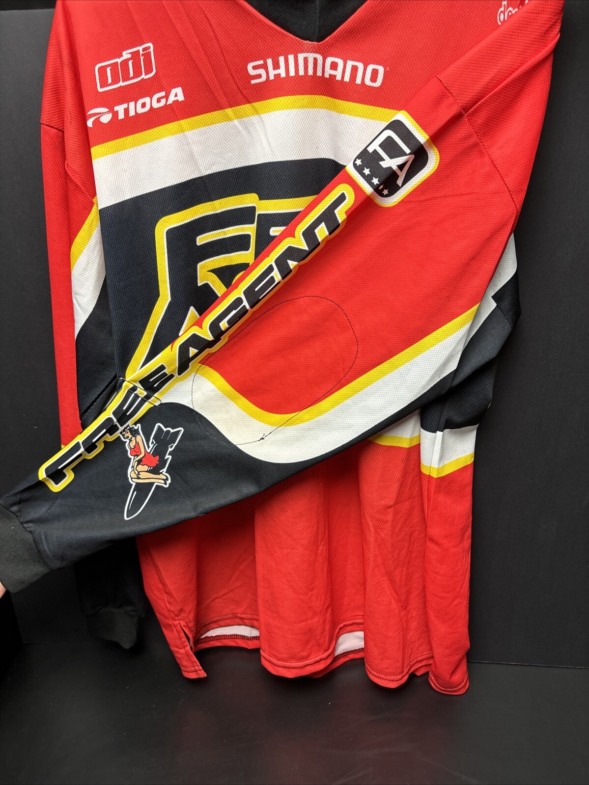 NOS (L) Free Agent Knucklebone Bicycle Factory Team Racing Jersey Bmx GT Mini SE