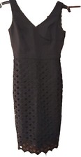 White House Black Market Little Black Dress- Lattice Skirt - SZ 4-NWT SRP $180
