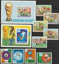 Niger aus 1978 ** postfrisch MiNr. 619-622, 639-643 + Block 20-21 Fu&szlig;ball WM &acute;78