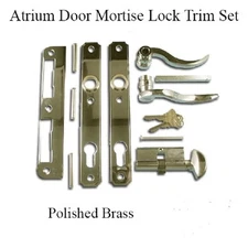 ATRIUM DOOR MORTISE LOCK TRIM SET - POLISHED BRASS