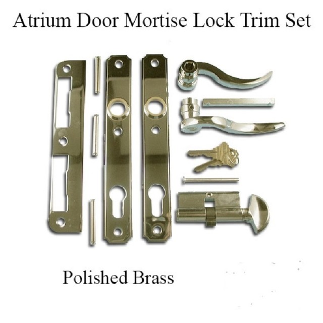 ATRIUM DOOR MORTISE LOCK TRIM SET POLISHED BRASS eBay