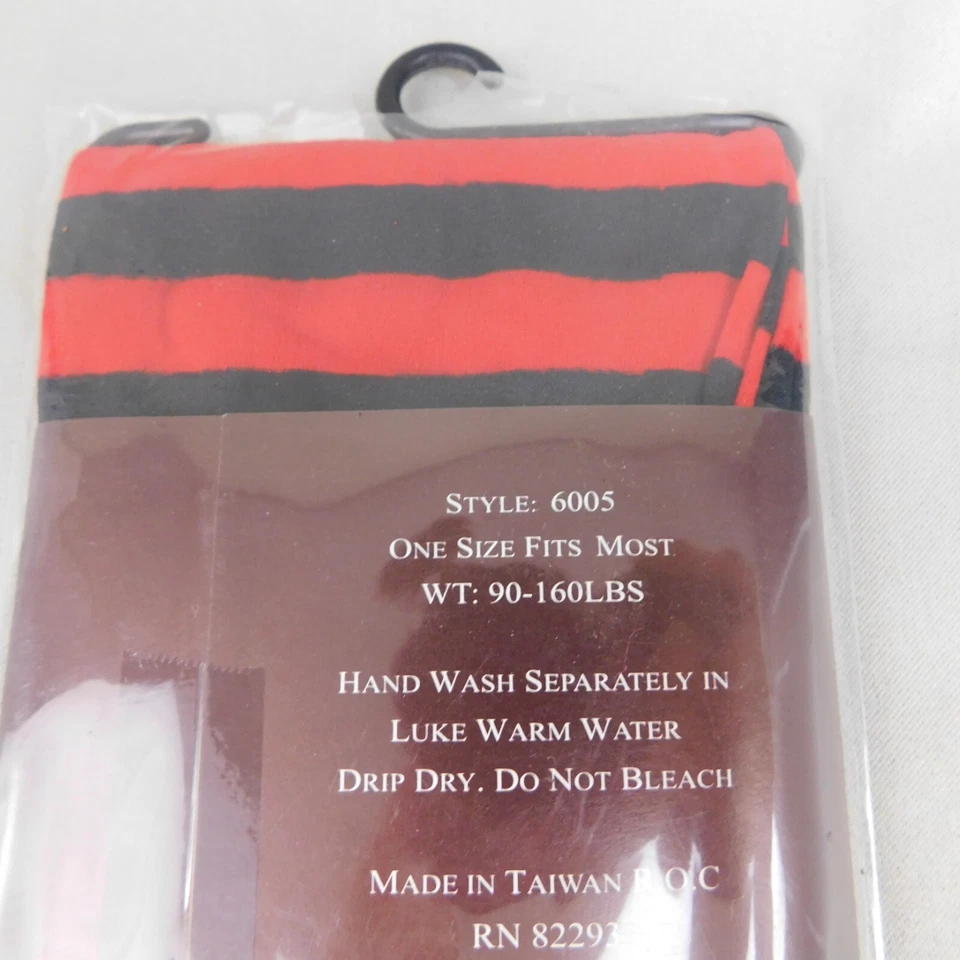 Medias Leg Avenue 6005 opacas a rayas hasta el muslo - rojas, talla única #3675 Foto 4 de 4