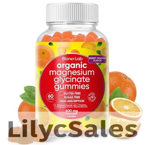 High-Potency Magnesium Glycinate Chewable Gummies 600mg 60 Count