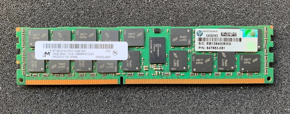 Memoria RAM 16GB Micron / Kingston / SK Hynix DDR3-1333 PC3L-10600R
