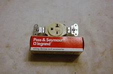 Pass & Seymour 5851-1 Single Receptacle 20A, 250V Ivory