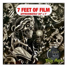 Hydrographic film Hellbound Joker Skulls hydro dipping 7' x 20" hydro dip