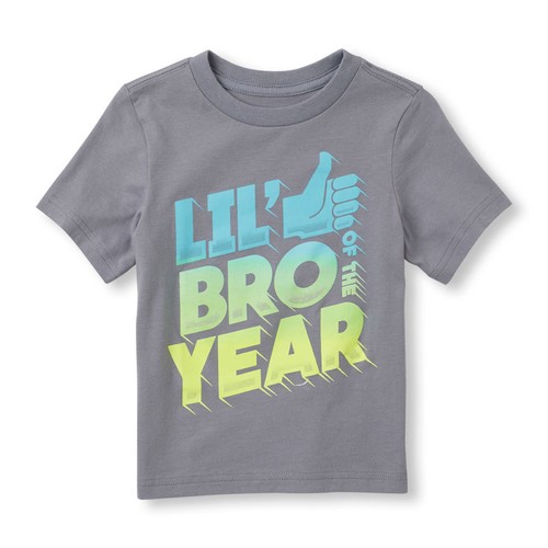 NEW "LIL BRO of YEAR" Boys Little Brother Shirts 6-9 12 18 24 Months 2T 3T 4T 5T - Picture 3 of 10