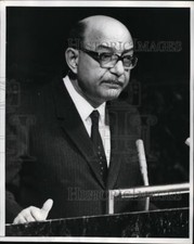 1970 Press Photo Mahmoud Riad Egyptian Foreign Minister speaking at U.N Assembly