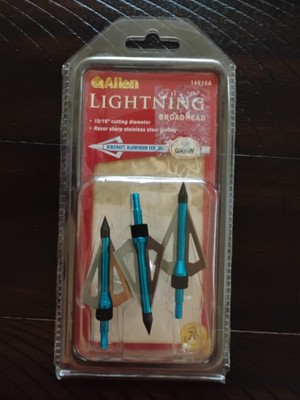 Allen Lightning Broadheads #14610, 100 Grain 13/16'' Cutting Diameter, 3 Pack