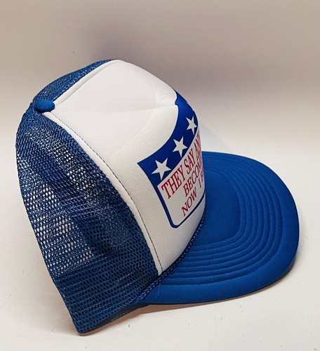 Vintage Political Snapback Hat Blue Mesh Trucker Cap - Picture 3 of 6