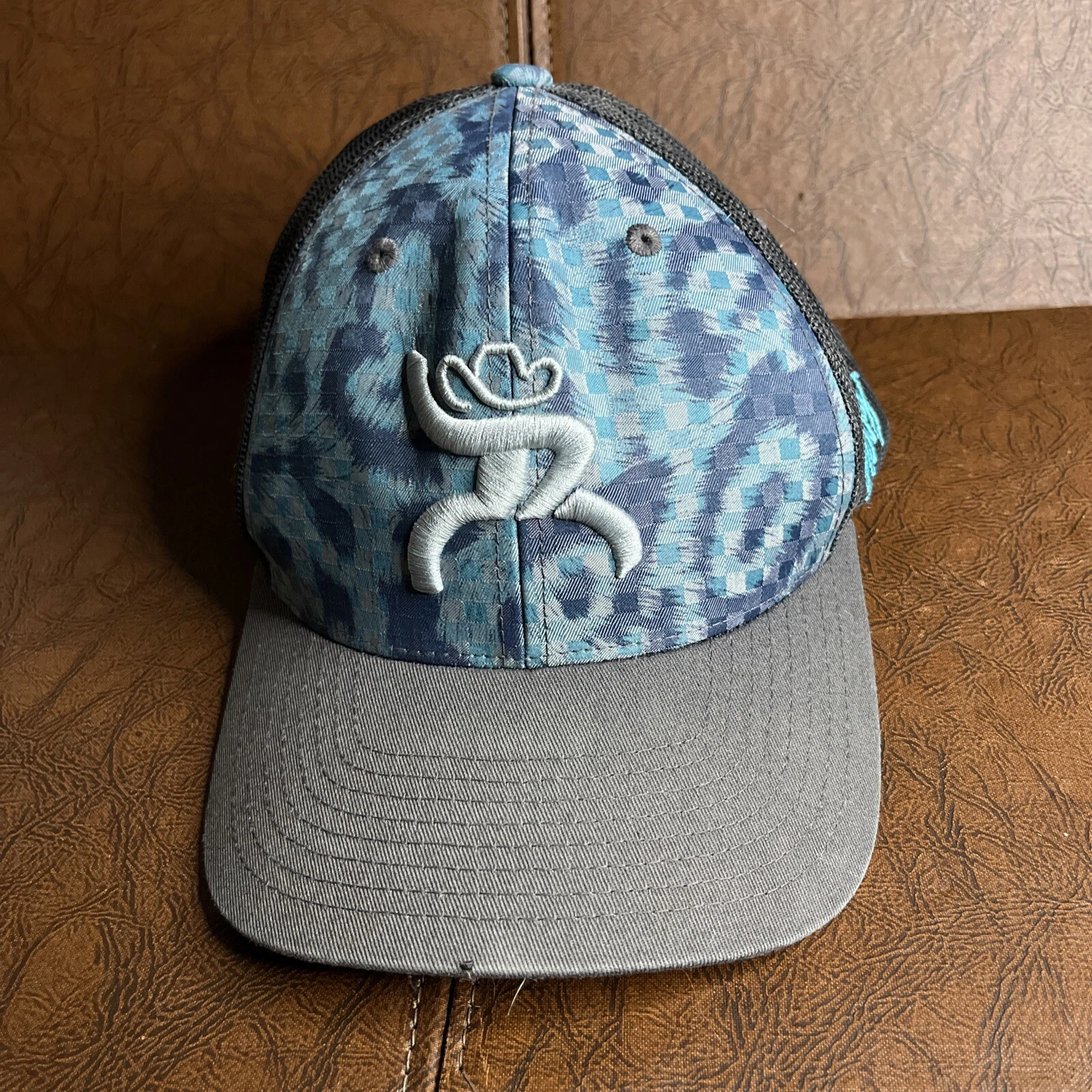 HOOEY Mens 6-Panel Mesh Flat Bill Hat Embroidered Adjustable Snapback Cap