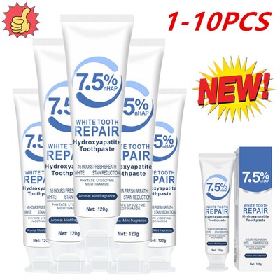 1-10PCS Hydroxyapatite Toothpaste for Enamel-Protection,GentleMint Fresh Breath.