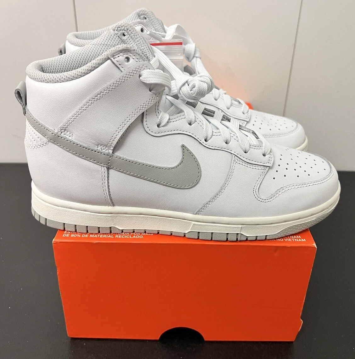 New Nike Dunk High White Grey Fog Sail DD1869 111 Women Size 7