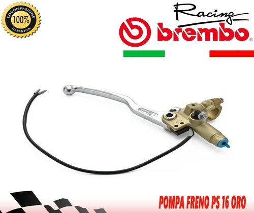 Axial Front Brake Pump Brembo PS16mm Gold Body and Fixed Silver Lever and Switch