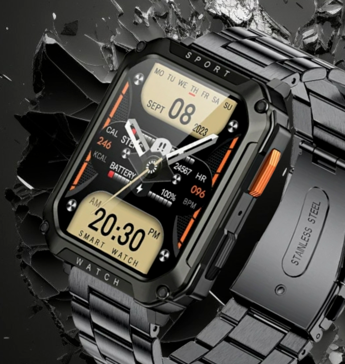 Sport Watch Men Women Smart Rugged Army Green Health Fitness