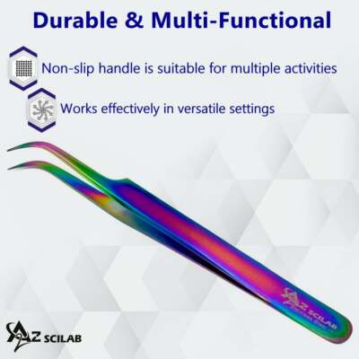 Multi Color Stainless Steel Tweezers Workshop Repair Fine Precision Tips Pliers