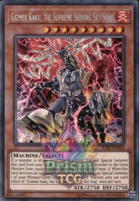 Gizmek Kaku, der Höchste Leuchtende Himmelshirsch Secret Rare IGAS-DE024 Yugioh