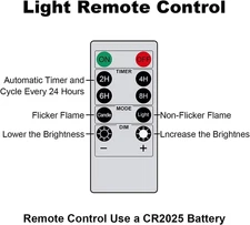 Set of 6 Flickering Flameless Window Candles with Remote and Timer, 8.7"H Bat...