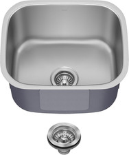 Kraus 19 3/4 Inch Stainless Steel Kitchen Sink - Durable 18 Gauge Single Bowl