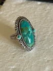 Vintage Barse 925 Sterling Silver Oval Turquoise Ring Size 6 Signed