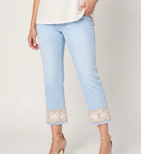 Belle by Kim Gravel Women's Pants Sz 4 TripleLuxe Denim AntiqueBlue A686381