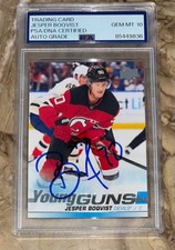 Jesper Boqvist SIGNED 2019-20 Upper Deck Young Guns Rookie #233 PSA 10 Auto