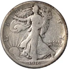1916-S San Francisco Walking Liberty Silver Half Dollar 50C Fine FN F+
