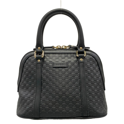 GUCCI Micro Guccissima 449654 Black Leather Handbag