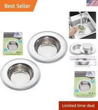 2PCS Kitchen Sink Strainer - Stainless Steel, Large Wide Rim 4.5" Diameter