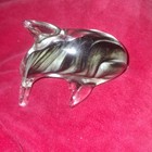 Crystal Glass Dolphin Figurine Paperweight Art Blown Gray Black Decorative 4.25" — photo 2