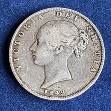 1842 Half Crown Queen Victoria Young Head