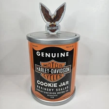 Vintage Genuine Harley Davidson Motorcycles Oil Can Cookie Jar 1998 Vandor