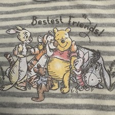 Disney Baby 12 Months Winnie the Pooh Friends One Piece Baby Bodysuit Gray White