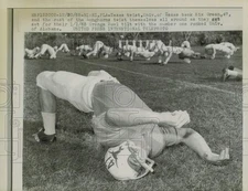 1965 Press Photo Hix Green and Longhorns Football Players during Workout, Miami