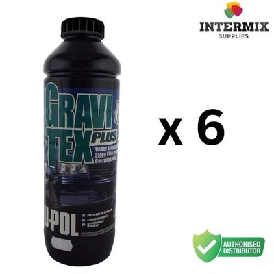 U-POL Upol Gravitex Plus Stone Chip Protector - 1L x 6 Black Overpaintable Protection.