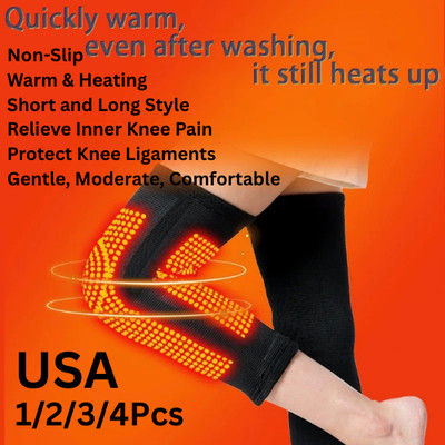 Wormwood Knee Support Brace Heating Latex Compression Knee Pain Relief Sleeve