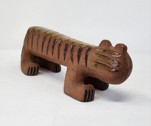RARE! MCM Lisa LARSON Pottery Gustavberg Long STRIPED CAT Tabby Sweden 1964 - Picture 9 of 16