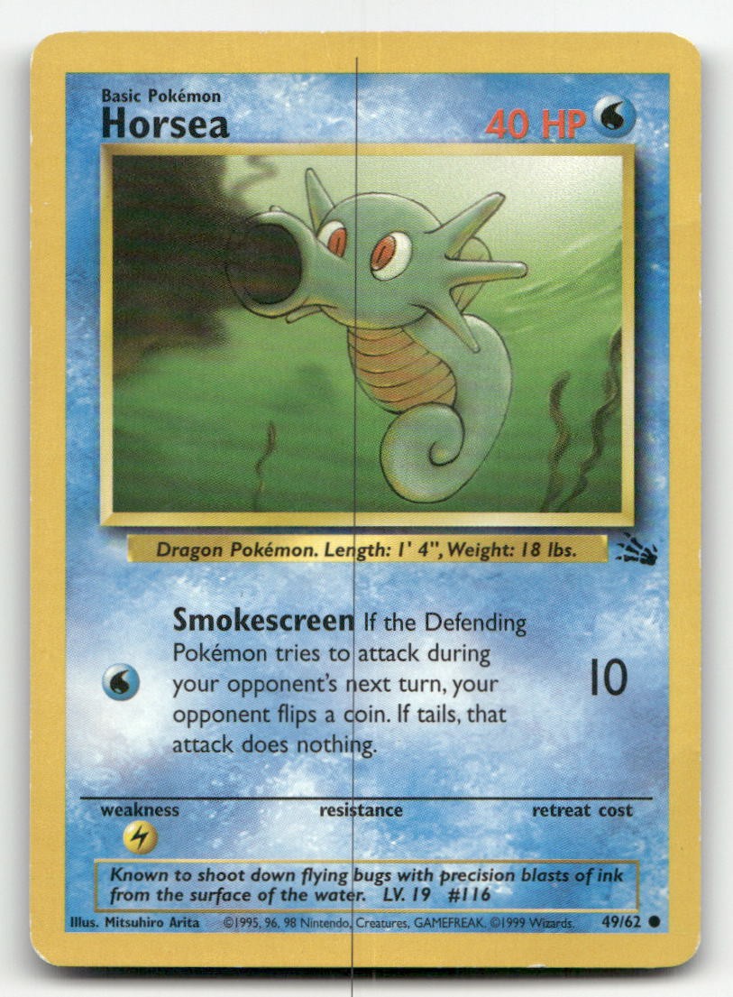 Horsea 49/62 Unlimited Pokemon HP