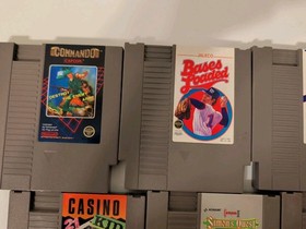 LOT OF 7 NES NINTENDO GAMES = Bases Loaded Castlevania 2 Casino Kid Commando