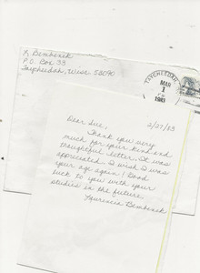 LAWRENCIA BEMBENEK 1983 LETTER FROM PRISON 