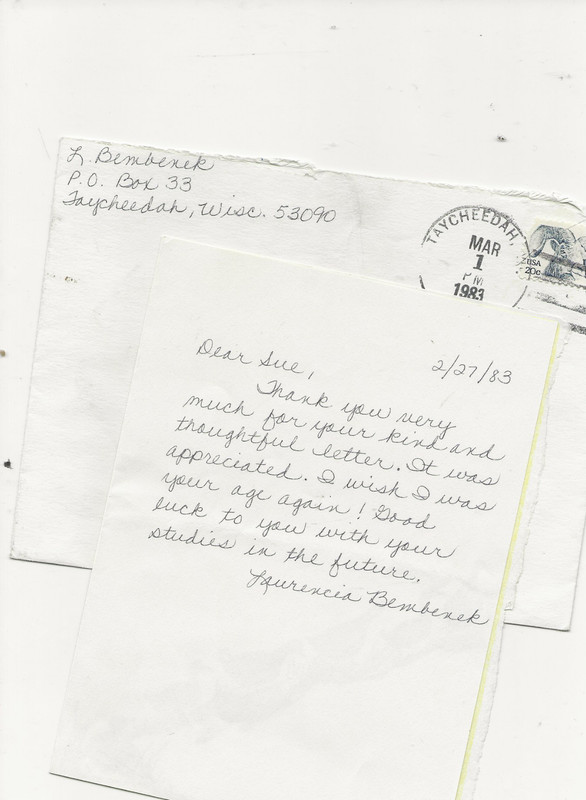 LAWRENCIA BEMBENEK 1983 LETTER FROM PRISON 
