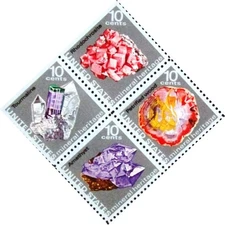 4 Gemstone Mineral Heritage MNH US Postage Stamps - 10 Cent Scotts 1538-41