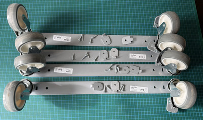1 x Paar Räder / Rollen auf Schiene für Ikea Kallax 17225 4 Sets vorhanden gebraucht