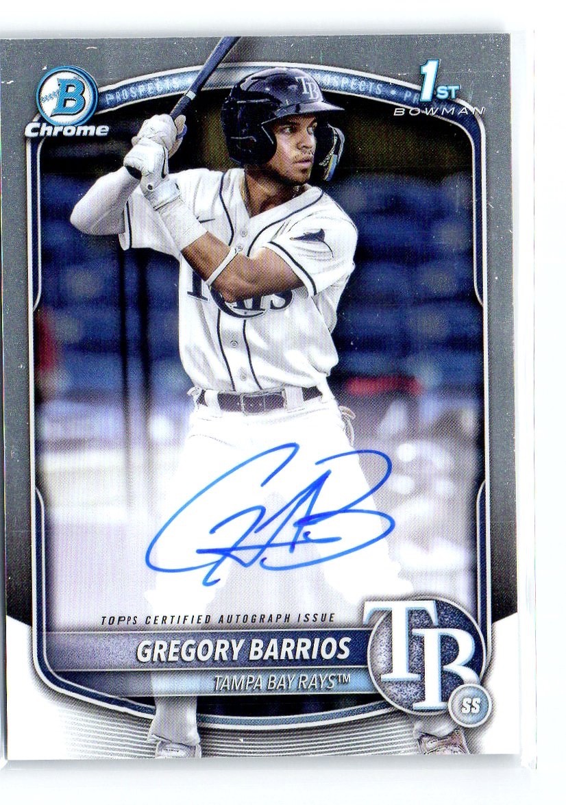 2025 Bowman Chrome Gregory Barrios #CPA-GB 1st Prospect Auto Tampa Bay Rays