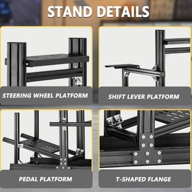 Marada 4080 Aluminum Racing Game Cockpit With Red Seat&TV Stand Fit LogitechG923