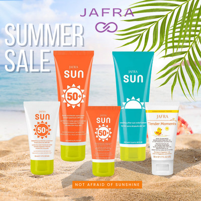 JAFRA SUN SPF 50+ Family Protection Bundle Face Body Baby After Sun 5 Pc Set