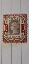 Queen Victoria 1890 10 D Stamp Jubilee Issue Mint Hinged Original Gum