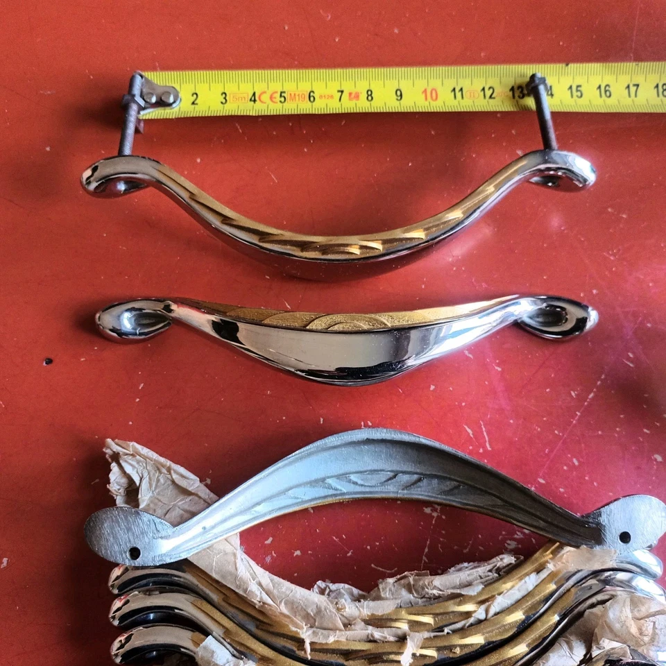 poignée laiton chromé Et Or Art Déco  - Photo 3/4