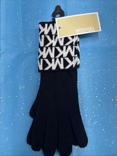 MICHAEL KORS NEW WOMEN'S KNIT GLOVES WITH LOGO NWT MSRP 42