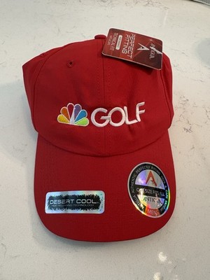 NBC Golf Hat Antigua Essentials Desert Cool Adjustable Strap Back NWT Red